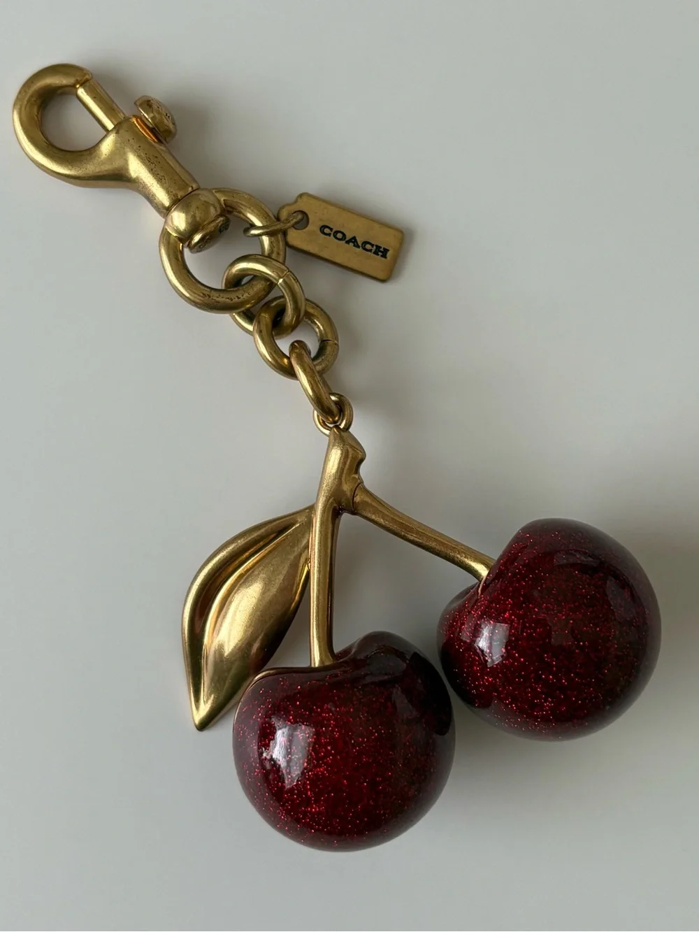 Coach Cherries Brass Gold Handbag Bag Charm